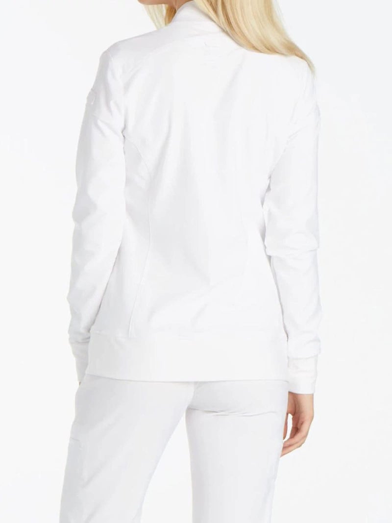 Cherokee iFlex CK303 Zip Front Warm-Up Jacket White M - Image 2